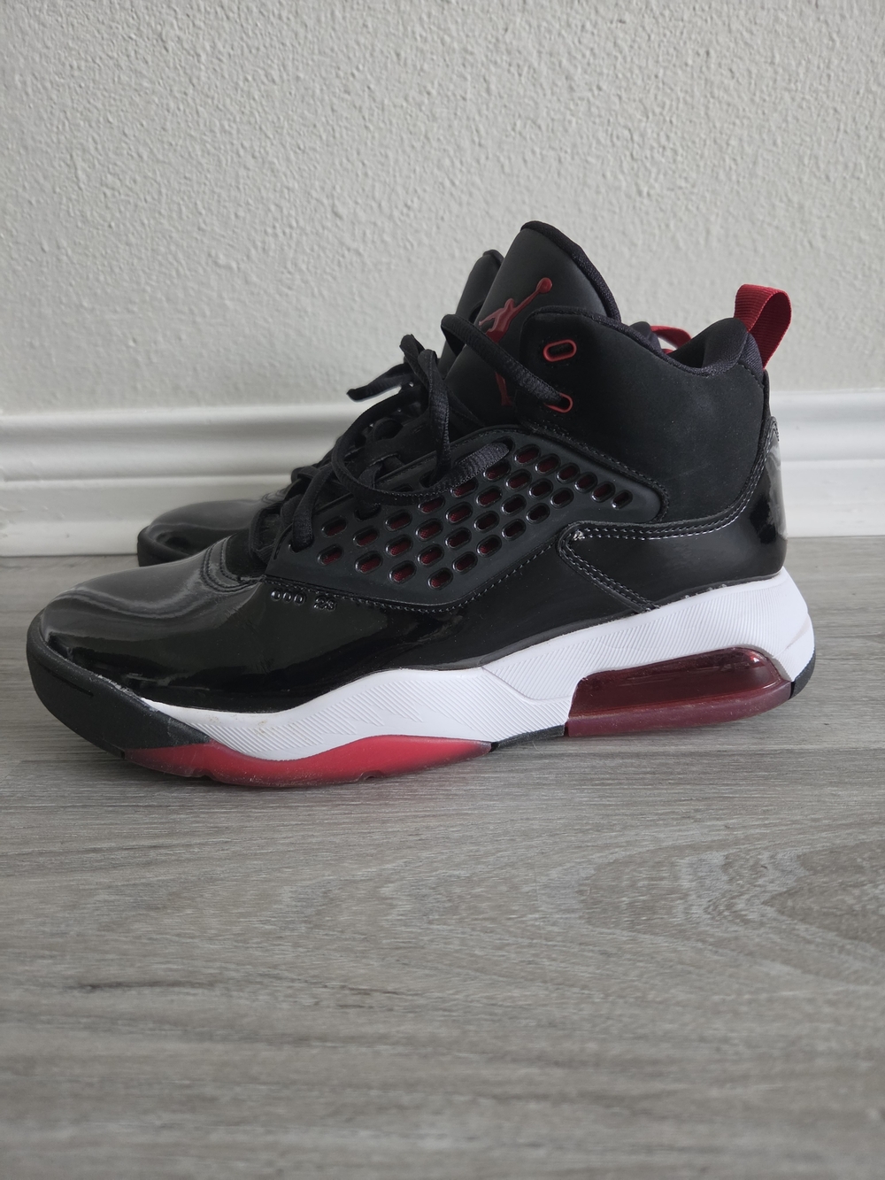Air Jordan Black and Red Basketball Sneakers